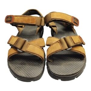 Rock River Sport Sandals Mens US 8.5 Black‎ Brown Comfort Open Toe Hook & Loop